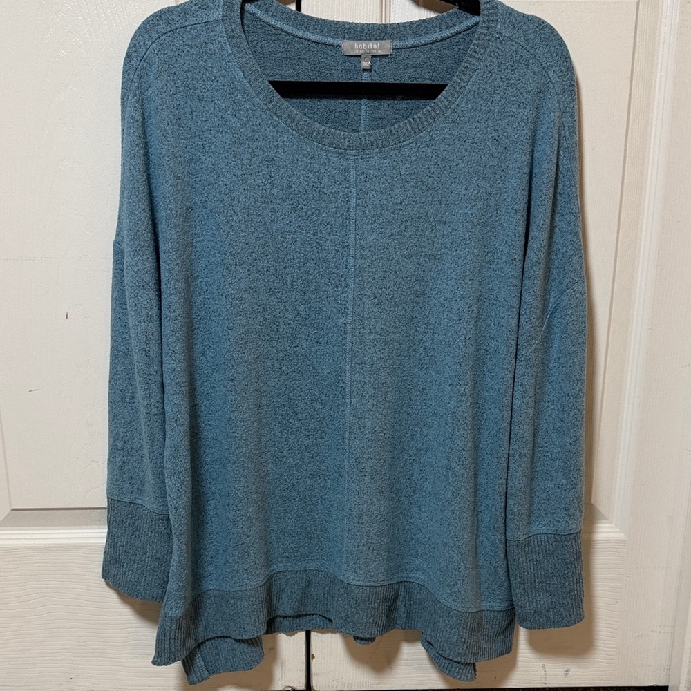 Habitat Dusty Teal Crewneck Tunic Sweatshirt. Size Large